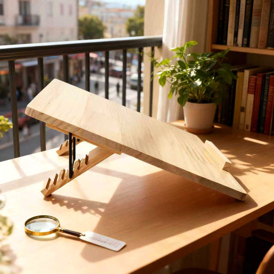 Solid Wood Reading Books On The Desk Shelf