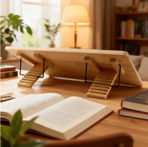 Solid Wood Reading Books On The Desk Shelf
