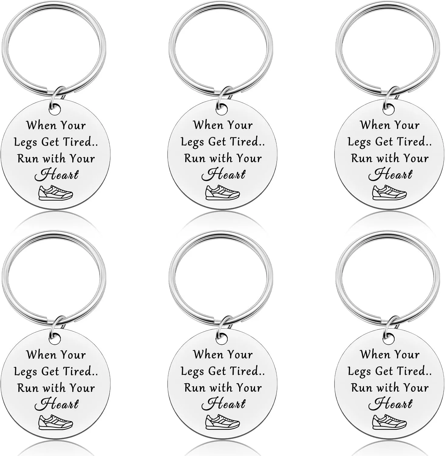 6 Pcs Marathon Keychain Gifts for Runners Female, Male Marathon Lover Gift Keychain Half Marathon Runners Gifts Marathon Gifts for Runners Running Gifts for Runners Christmas Birthday Gifts for Runner