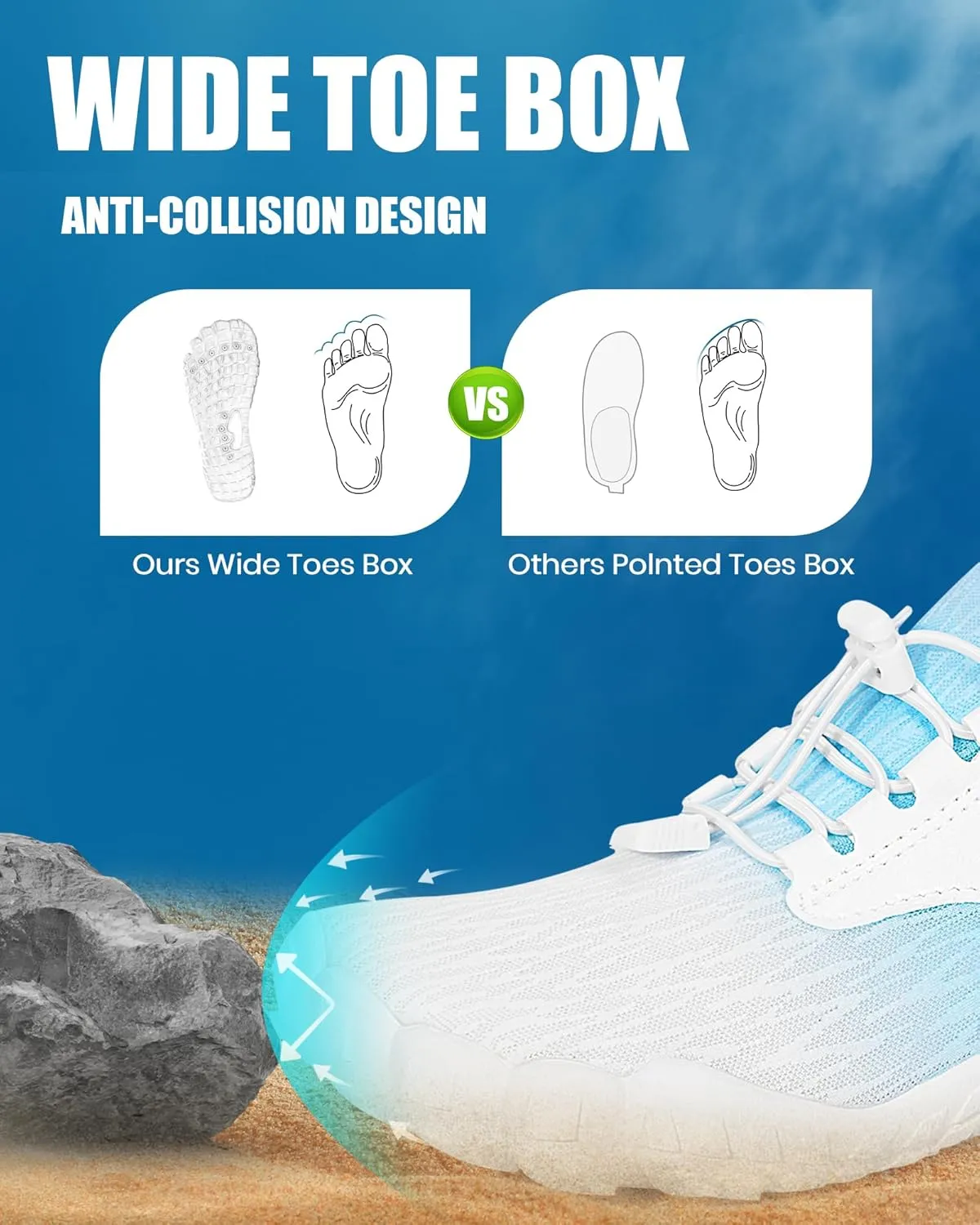 Hike Barefoot Water Shoes Women Men, Newly Water-Drops Pattern Pro Minimalist Shoe Quick Dry Wide Toe Breathable & Non-Slip for Hiking Beach Aqua Surf Swim