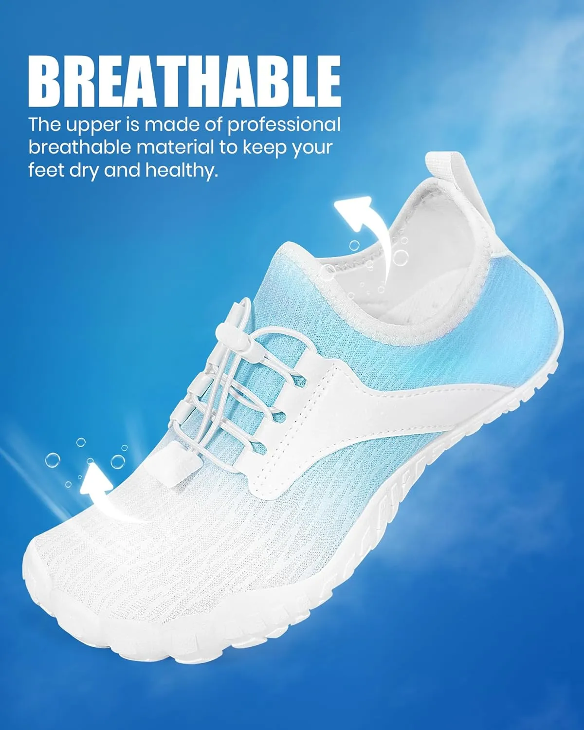 Hike Barefoot Water Shoes Women Men, Newly Water-Drops Pattern Pro Minimalist Shoe Quick Dry Wide Toe Breathable & Non-Slip for Hiking Beach Aqua Surf Swim
