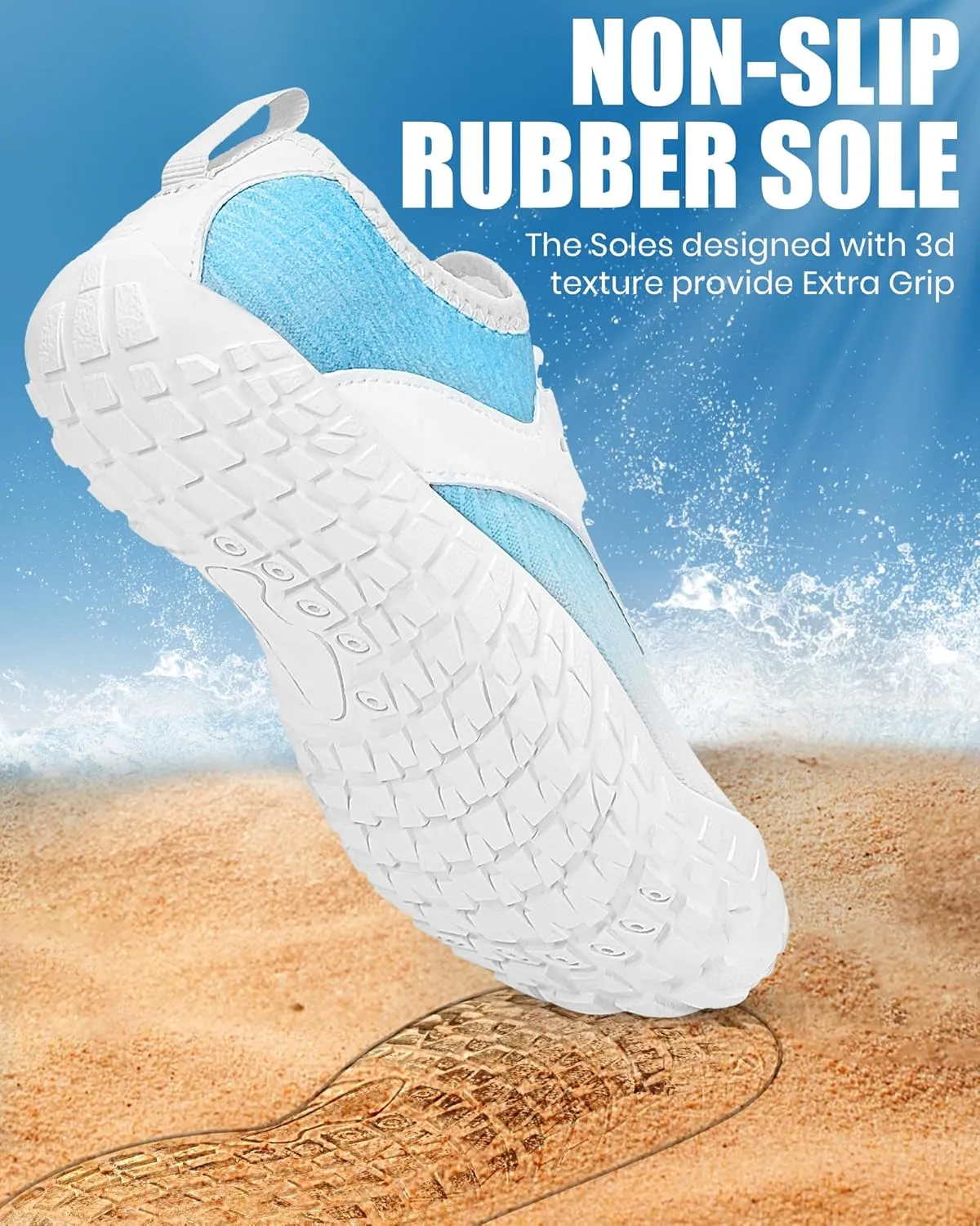 Hike Barefoot Water Shoes Women Men, Newly Water-Drops Pattern Pro Minimalist Shoe Quick Dry Wide Toe Breathable & Non-Slip for Hiking Beach Aqua Surf Swim